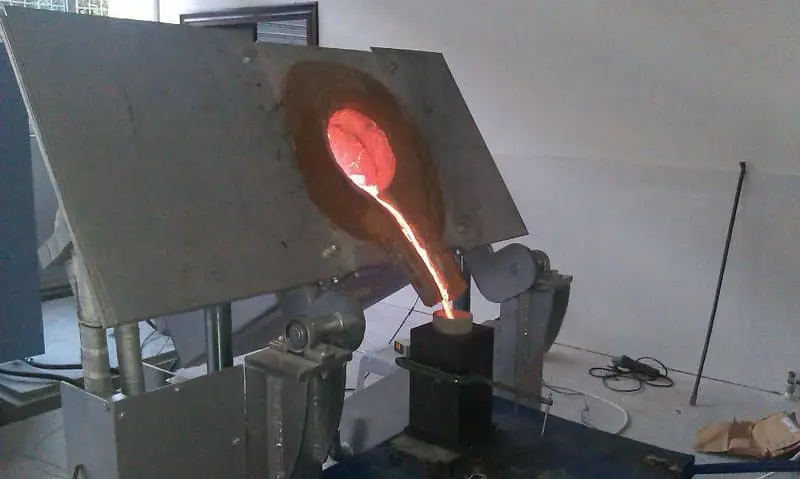 Induction Melting Furnace with a Crucible